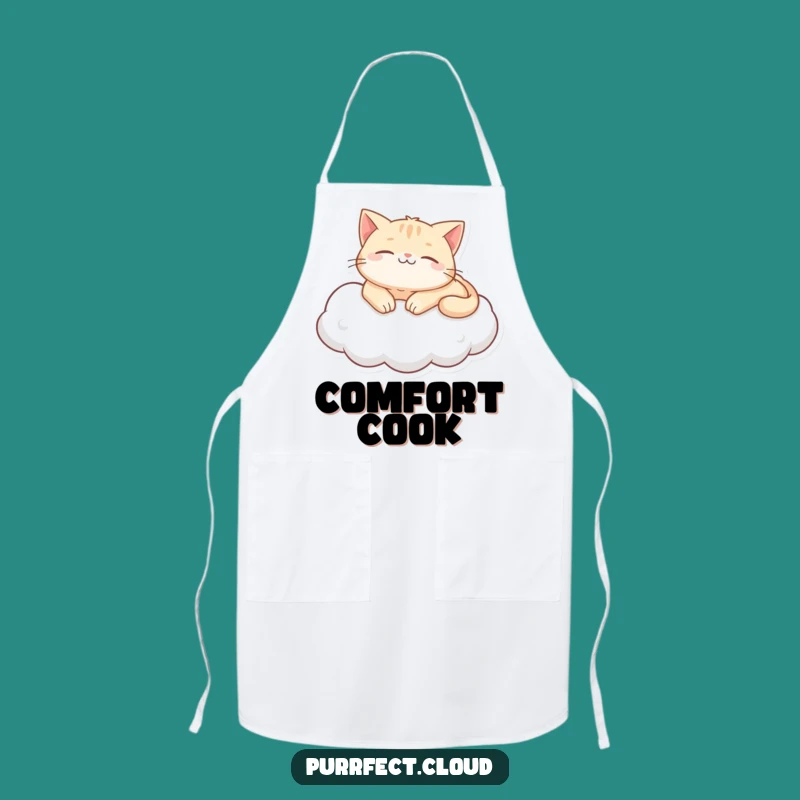 Funny Purring Cat Cloud Apron - Cook with Calm and Contentment