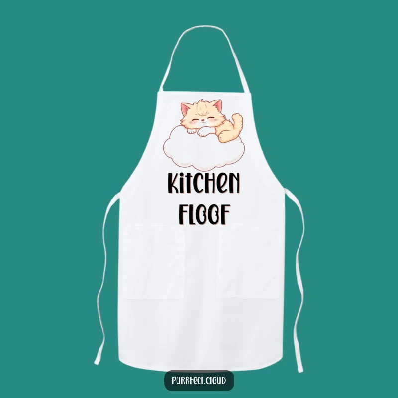 Funny Cat Cloud Lounger Apron - Relaxed Chef's Kitchen Companion Gift