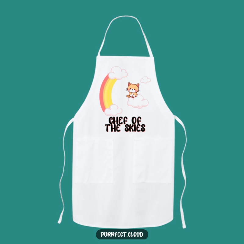 Funny Cat Rainbow Slide Apron: Cook with Whimsical Flair