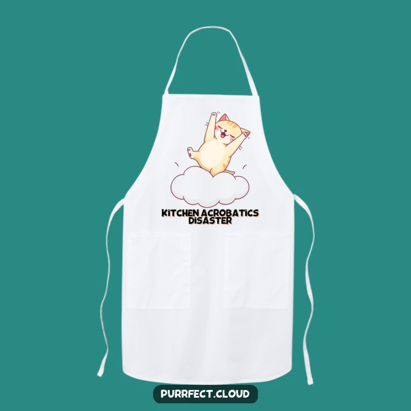 Funny Clumsy Cat Cloud Apron - Hilarious Chef's Gift for Kitchen Comedians