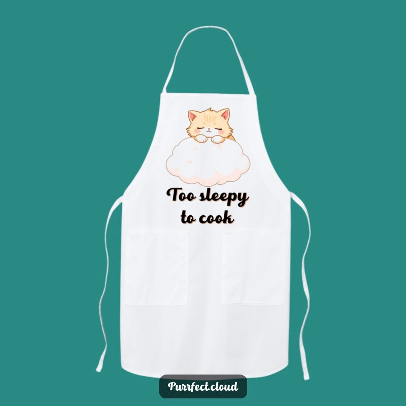 Funny Fluffy Cat Cloud Apron: Cozy Kitchen Kitty Chef Gift