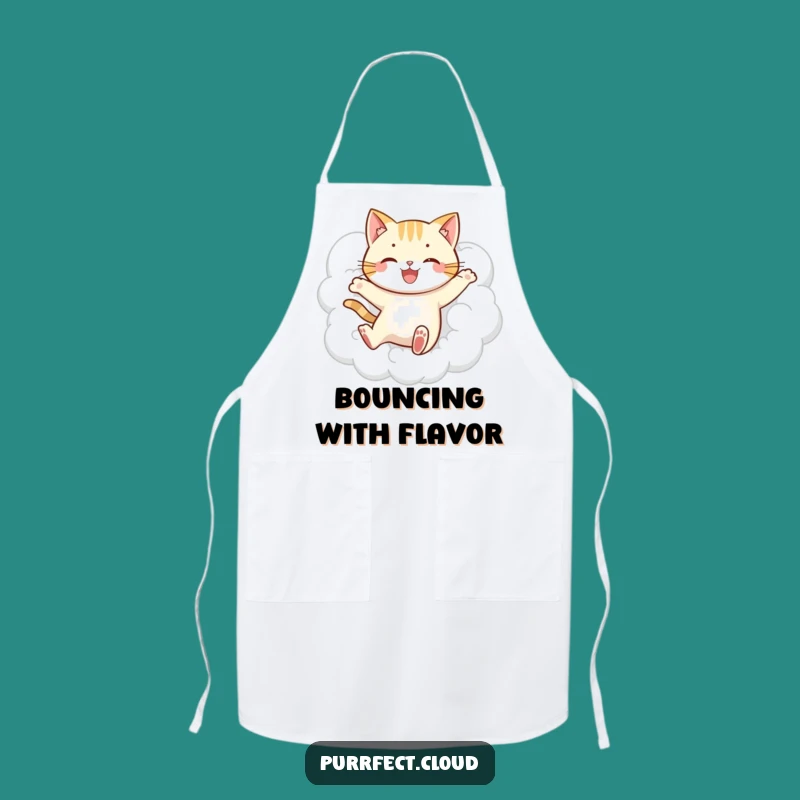 Funny Jumping Cat Cloud Apron - Cook with Playful Spirit