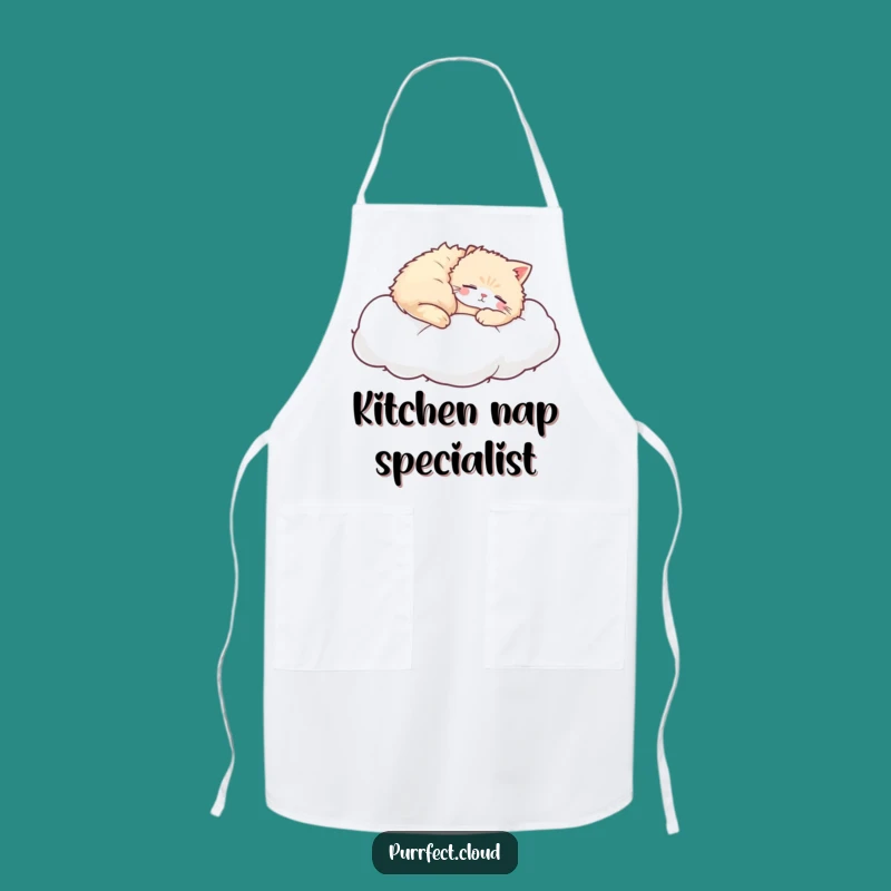Funny Cat Napping Apron: Kitchen Calm & Cute Feline, Chef Gift