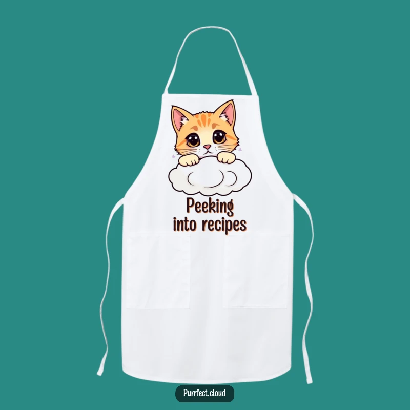 Funny Chef Cat Cloud Apron: Cooking with Curiosity, Unique Funny Gift