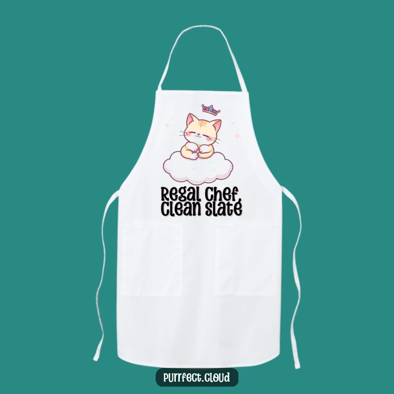 Funny Regal Cat Apron - Sparkly Cloud Chef's Accessory