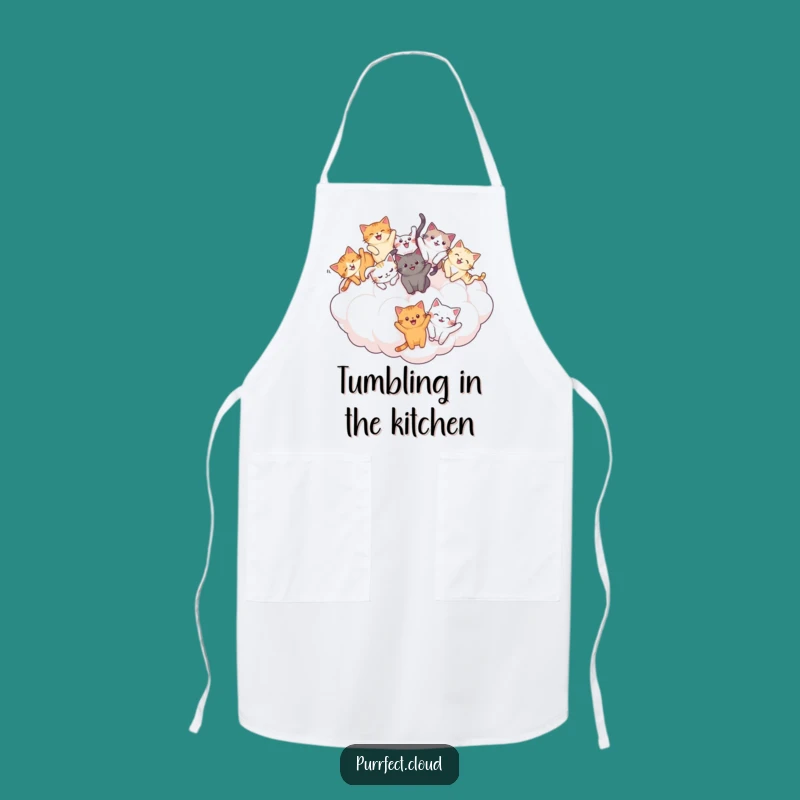 Funny Cat Tumble Apron: Joyful Kitchen Wear - Hilarious Funny Gift