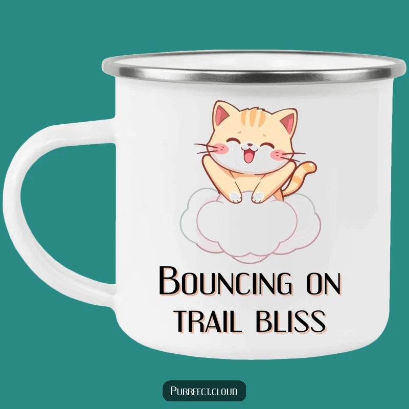 Funny Kawaii Cat Cloud Camping Mug: Durable Bouncing Feline Mug for Adventures