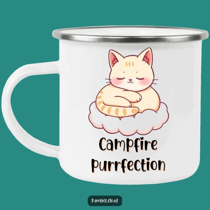 Funny Content Cat Camping Mug: Sip Your Serenity with Feline Humor