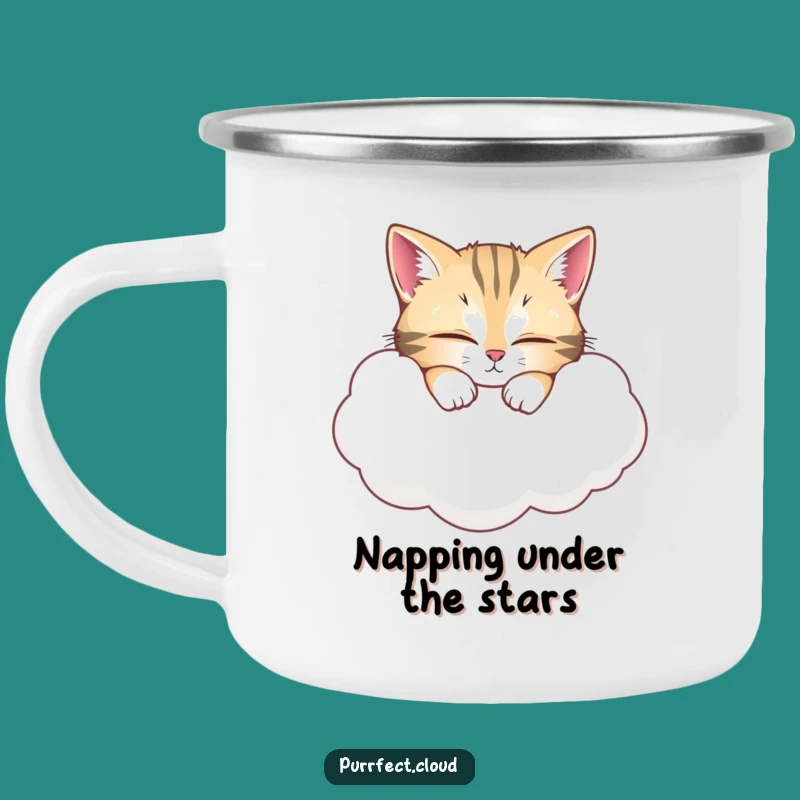 Funny Cat Cloud Nap Camping Mug: Cozy Kitty Outdoor Drinkware - Great Funny Gift
