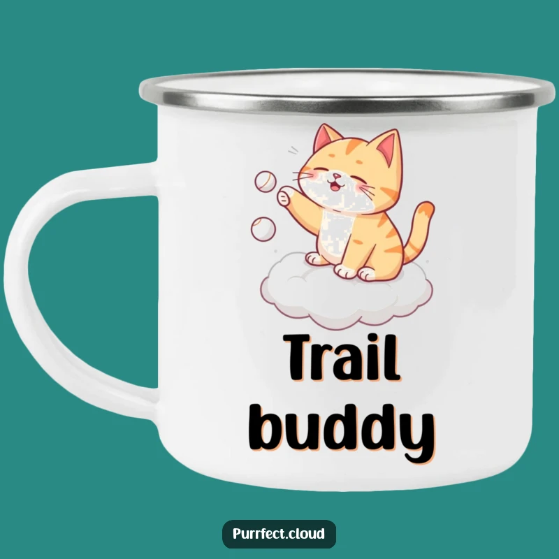 Funny Self-Playing Cat Camping Mug - Durable Fetch Cup, Outdoor Gift!