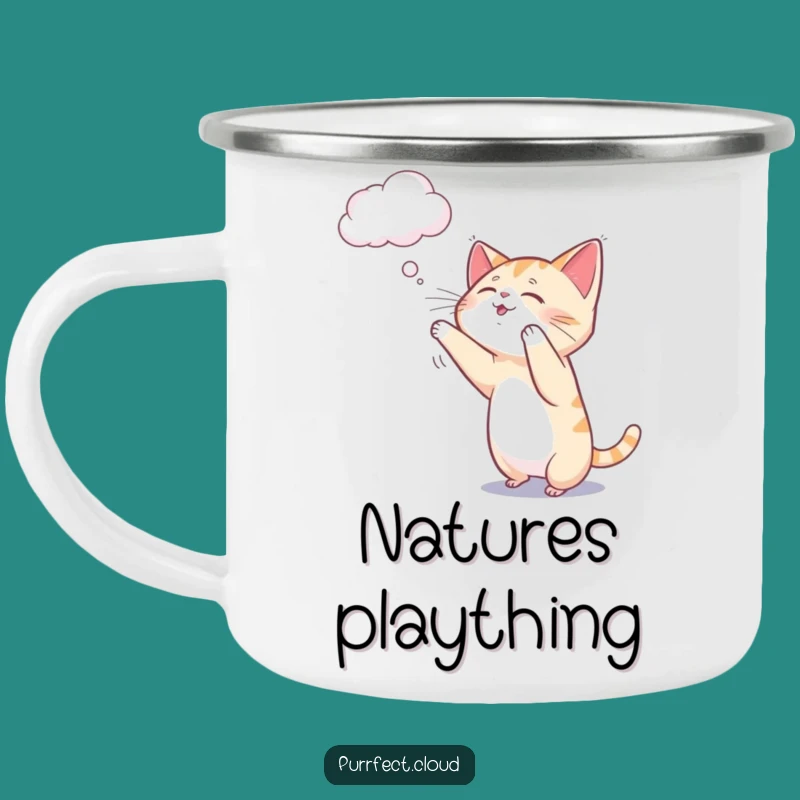 Funny Cat Cloud Play Camping Mug - Whimsical Sips for Outdoor Fun