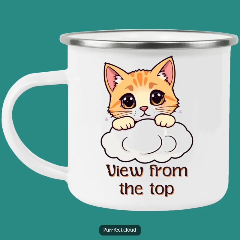 Funny Adventure Cat Camping Mug: Curious Peek, Perfect Outdoor Gift