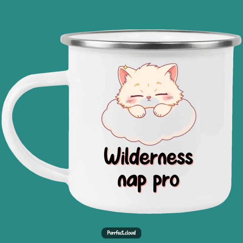 Funny Sleeping Cat Cloud Camping Mug: Cozy Feline Dreams for Adventures