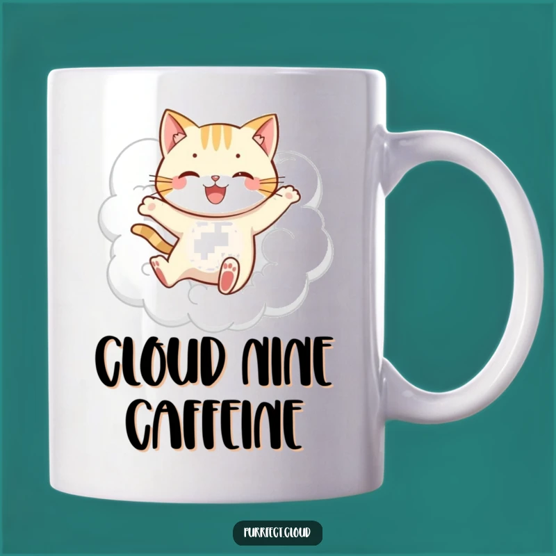 Funny Jumping Cat Cloud Mug - Leap into Fun