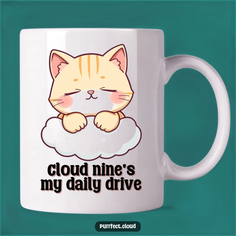 Funny Contented Cat Cloud Mug: The Perfect Relaxed Feline Gift