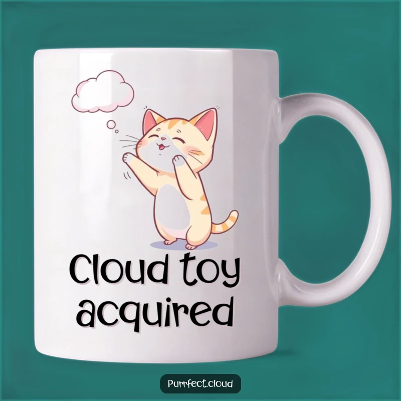 Funny Cat Cloud Play Mug - Playful Feline Fun Gift for Cat Lovers