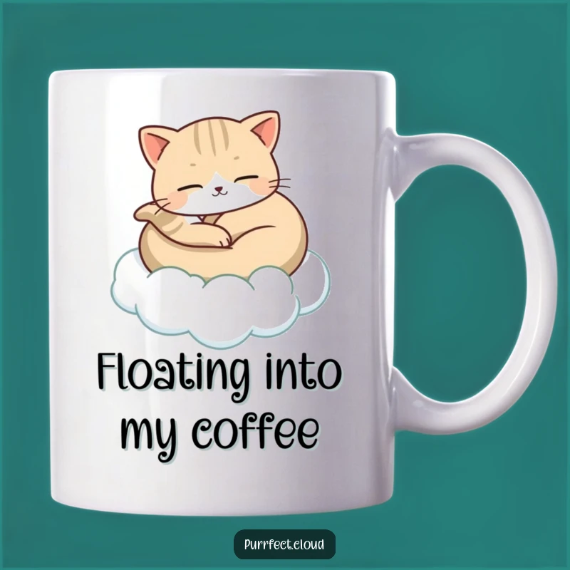 Funny Cat Cloud Mug: Gentle Nap Gift for Peaceful Feline Lovers
