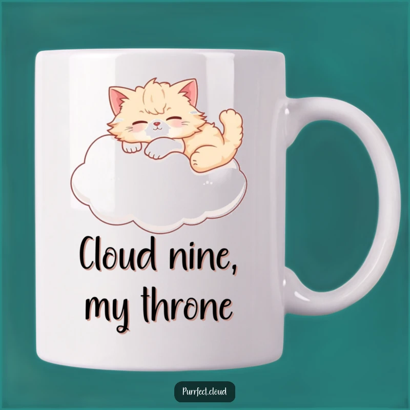 Funny Cat Cloud Lounger Mug - Peaceful Feline Zen Gift for Cat Lovers