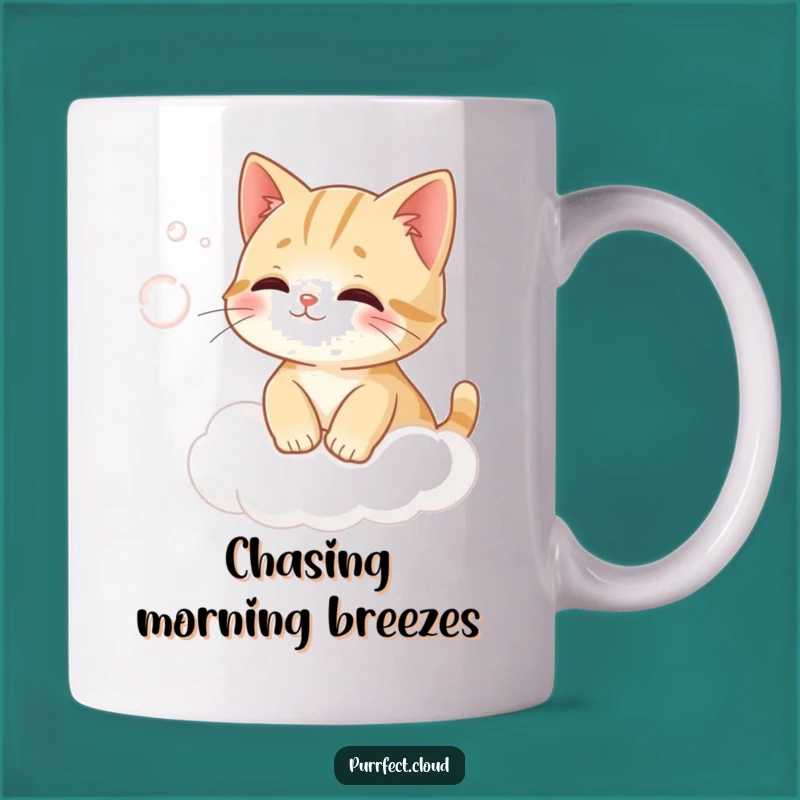 Funny Cat Cloud Wind Catching Mug - Whimsical & Cozy Gift