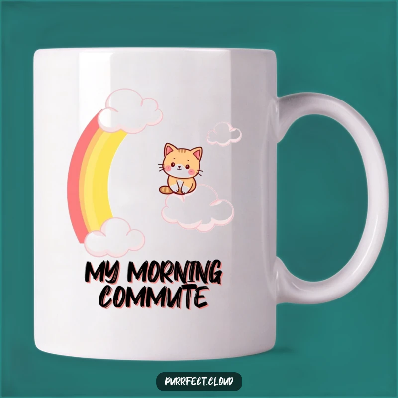 Funny Cat Rainbow Slide Mug: Whimsical Adventure for Your Coffee