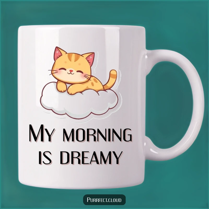 Funny Ginger Cat Cloud Mug: Enjoy Peaceful Moments with a Purrfect Sip