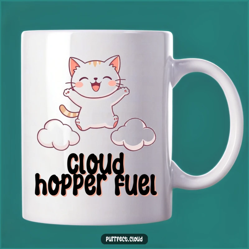Funny Leaping Cat Cloud Mug: Jump for Joy with this Humorous Feline Gift