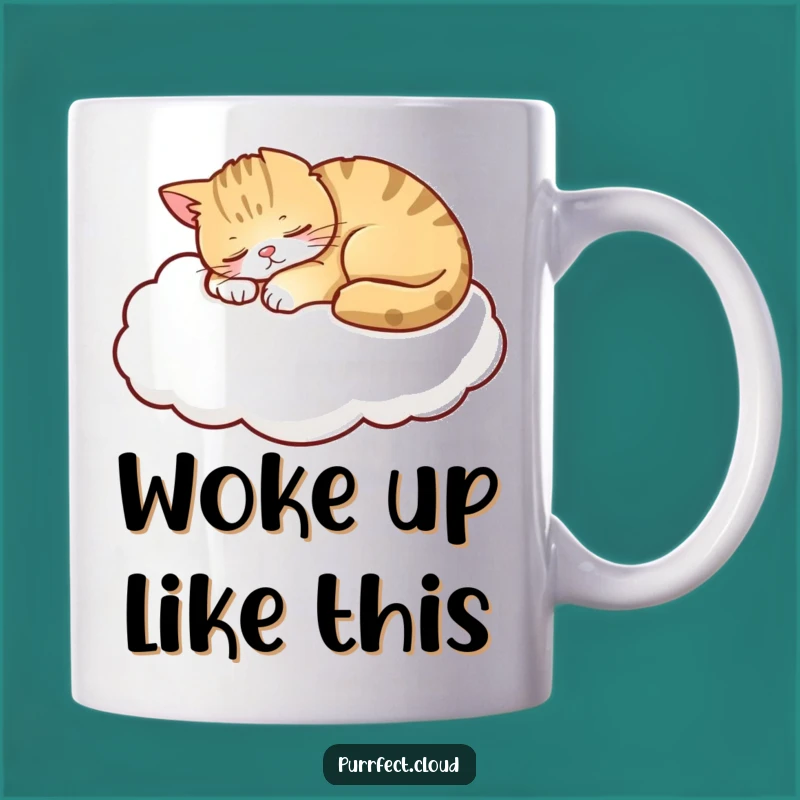 Funny Peaceful Cat Cloud Mug - Relaxing Cartoon Napping Gift