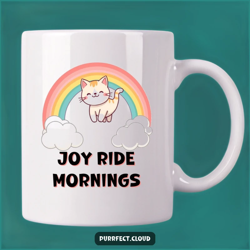 Funny Rainbow Sliding Cat Mug - A Joyful Gift for Cat Lovers