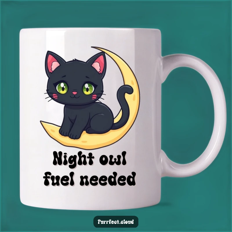 Funny Black Cat Moon Mug: Magical Sips Under a Starry, Cozy Sky