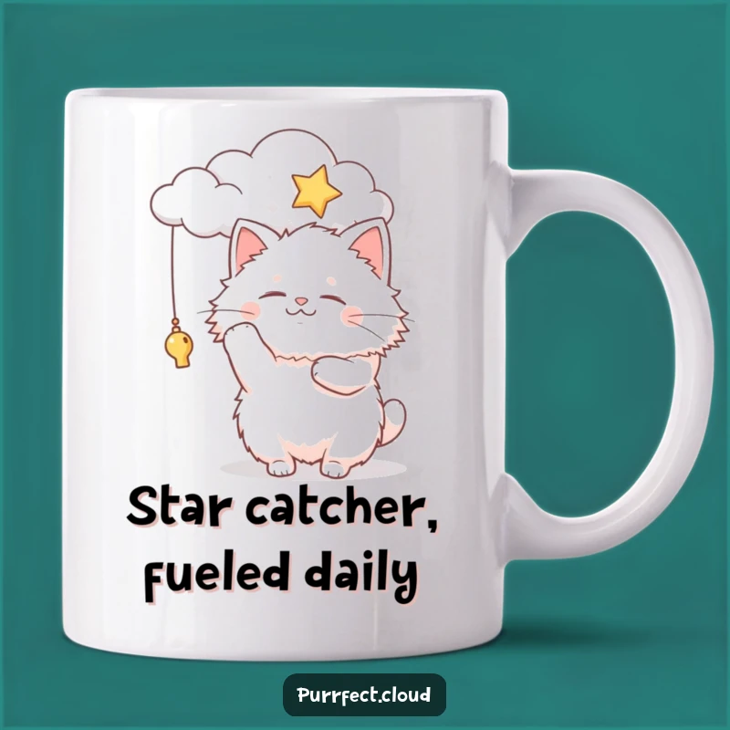 Funny Fluffy Cat Cloud Star Mug: The Perfect Dreamy Gift for Cat Lovers