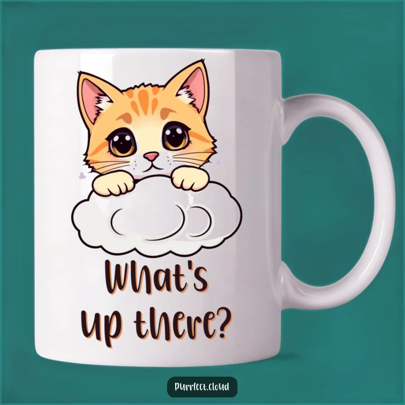 Funny Curious Cloud Cat Mug: A Perfect Gift for Cat Lovers