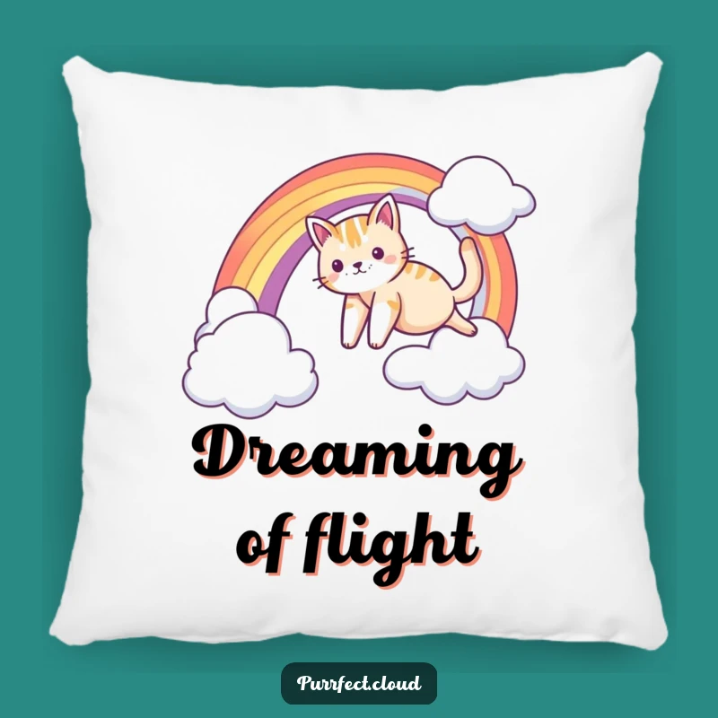 Funny Cat Rainbow Pillow - Cozy & Whimsical Feline Comfort