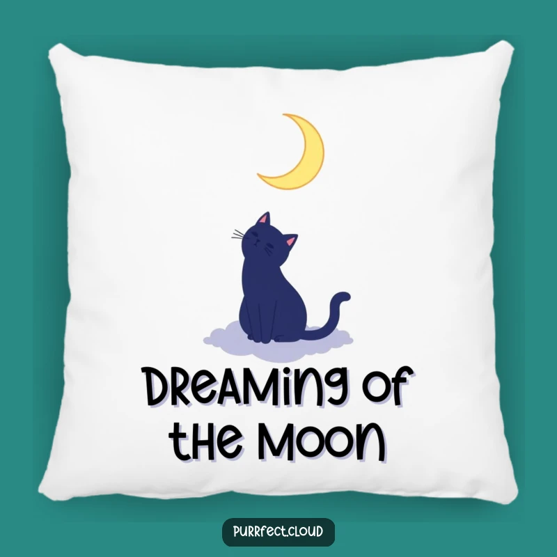 Funny Cat Moon Pillow - Silhouette Dream Comfort