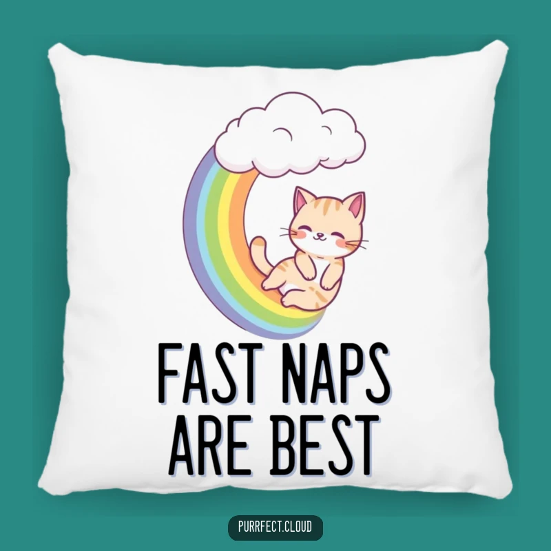 Funny Rainbow Sliding Cat Pillow - Cozy Feline Adventure Decor