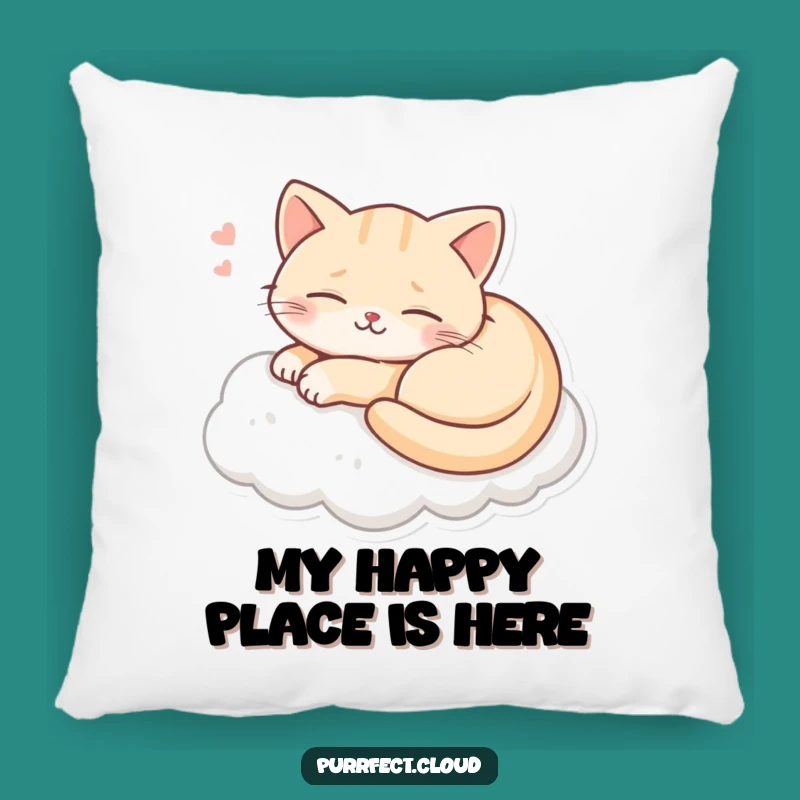 Funny Cat Dreaming Pillow: Cozy Smiling Feline Cushion, Happy Home Decor Gift
