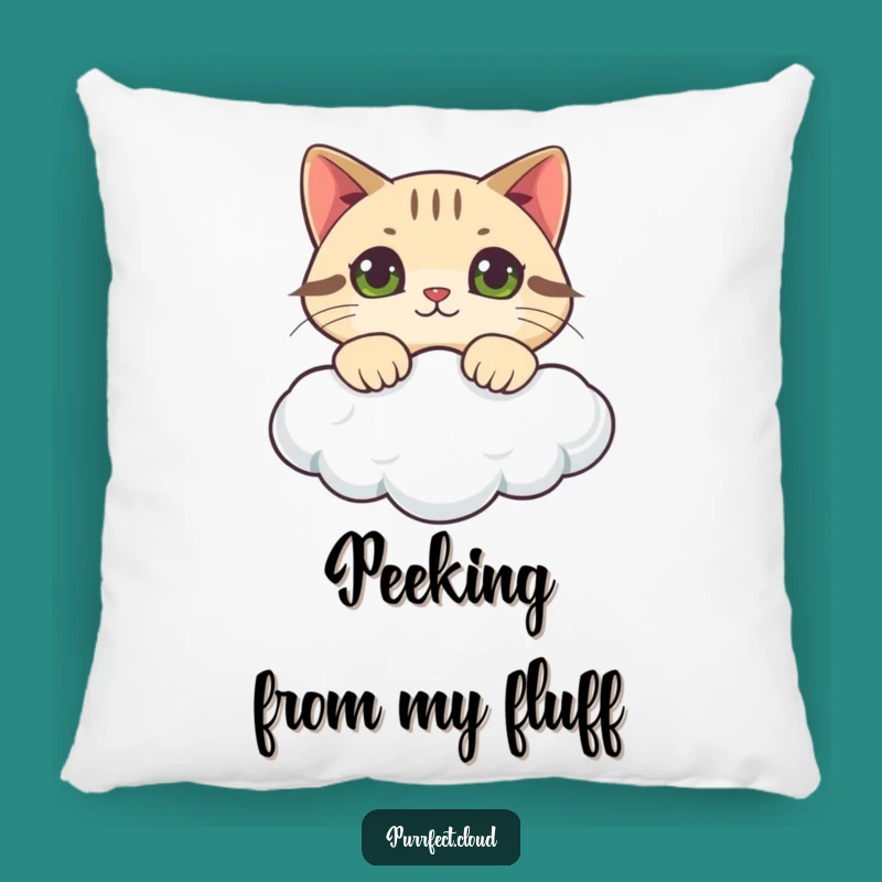 Funny Curious Cat Cloud Pillow: Soft Cushion with Feline Explorer, Cozy Funny Gift