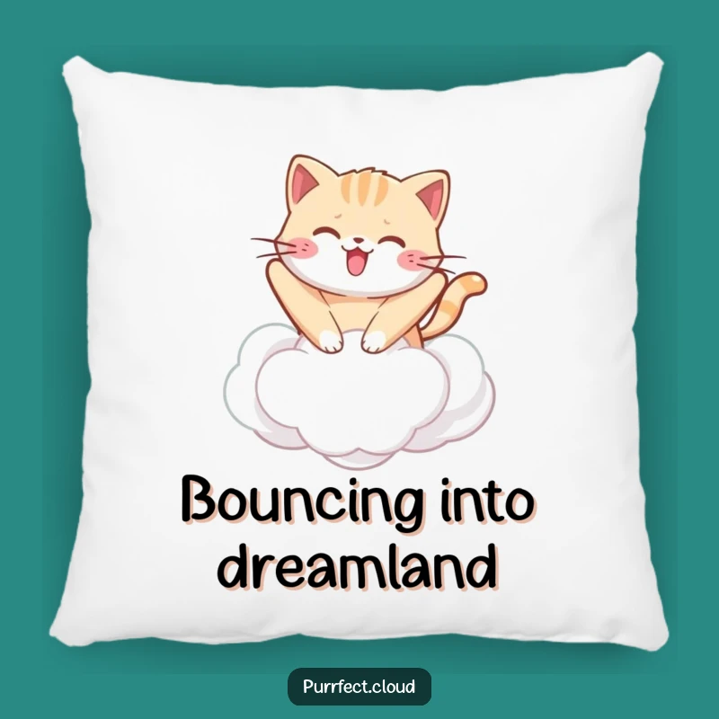 Funny Kawaii Cat Cloud Pillow: Soft Cushion with Bouncing Feline, Cozy Funny Gift