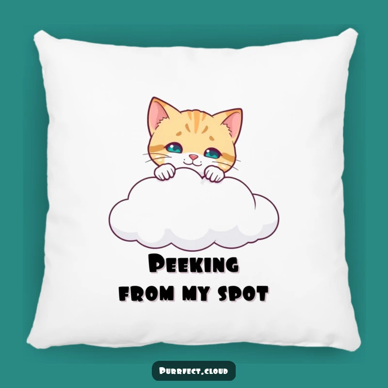 Funny Curious Cat Pillow: Peeking Kitty Comfort - Cozy Funny Gift
