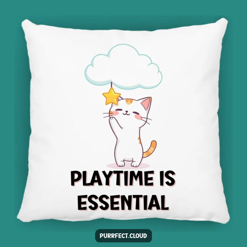 Funny Playful Cat Star Cloud Pillow: Action Kitty Cushion Gift