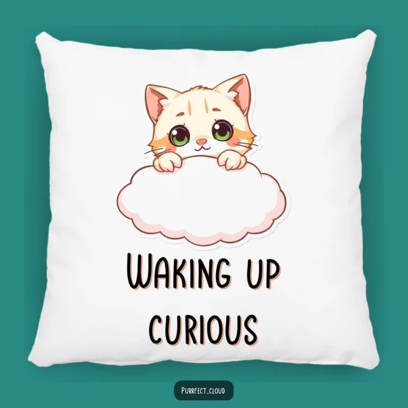 Funny Curious Cat Cloud Pillow - Cozy Up with Curiosity