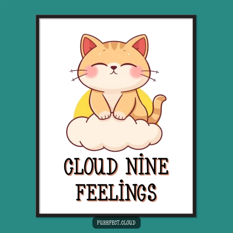 Funny Cat Sunset Dream Digital Art - Instant Feline Humor Decor Gift