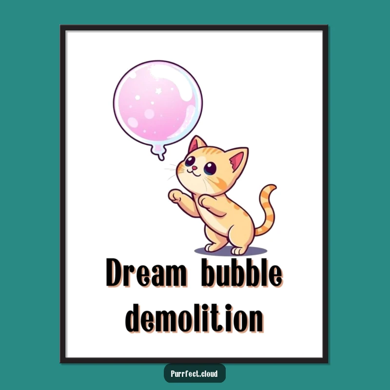 Funny Pouncing Cat Digital Art: Bring Ambitious Vibes Home