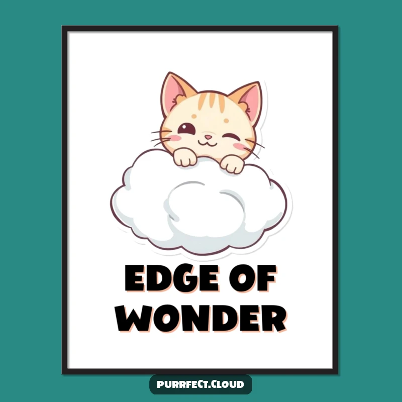 Funny Curious Cat Digital Art: Instant Whimsy and Feline Humor for Your Walls