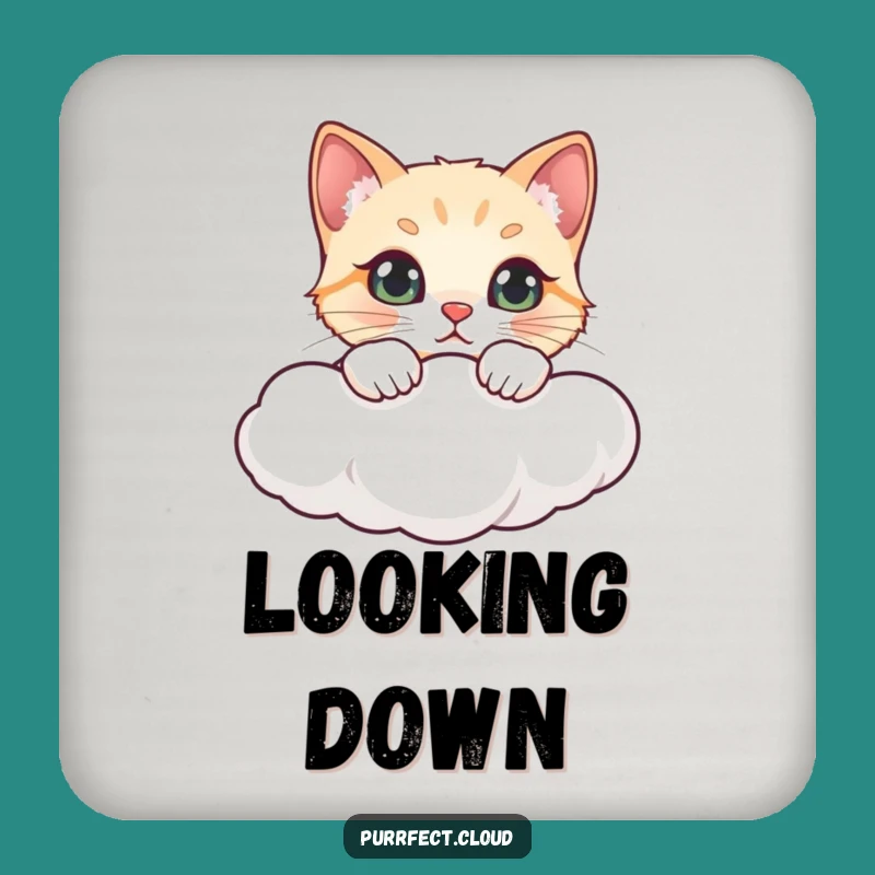 Funny Cloud Cat Coaster Set - Humorous Protection for Your Furniture