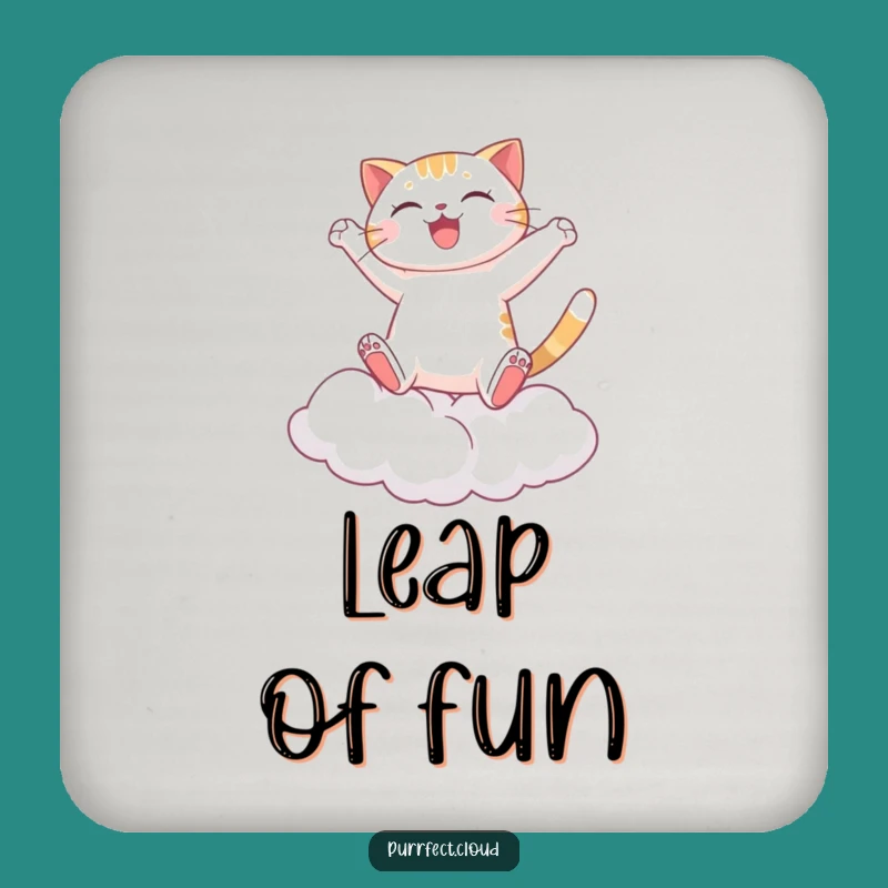 Funny Joyful Cat Cloud Coaster - Protect Surfaces with Playful Leaps