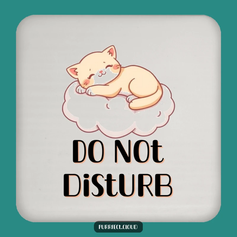Funny Lazy Cat Cloud Drink Coaster - Hilarious Protection for Surfaces
