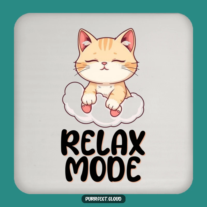 Funny Peaceful Cat Coaster - Cloud Rider Protector, Relaxing Gift!
