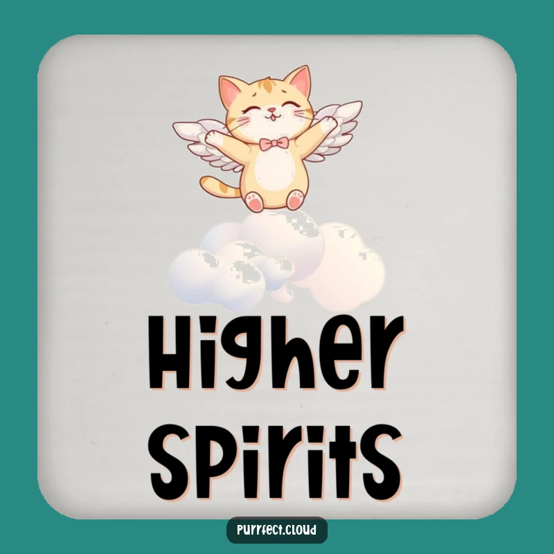 Funny Angel Cat Coaster - Winged Protector, Heavenly Gift!