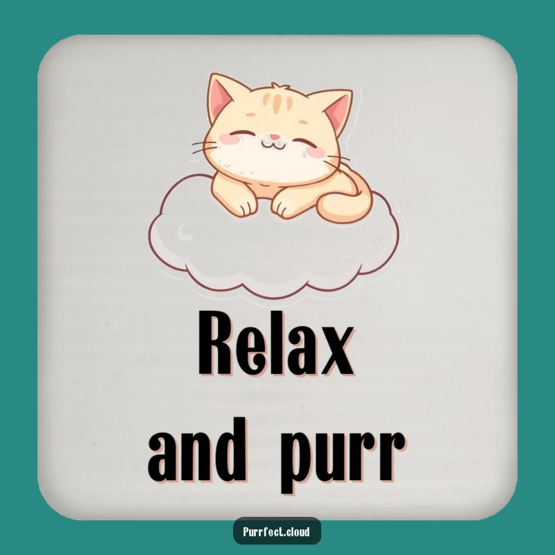 Funny Purring Cat Cloud Coasters - Protect Surfaces with Peace