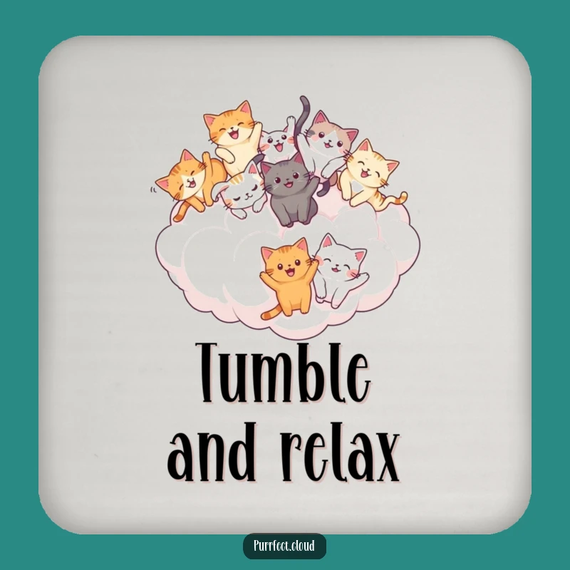 Funny Cat Tumble Coaster: Joyful Cloud Protection - Charming Funny Gift